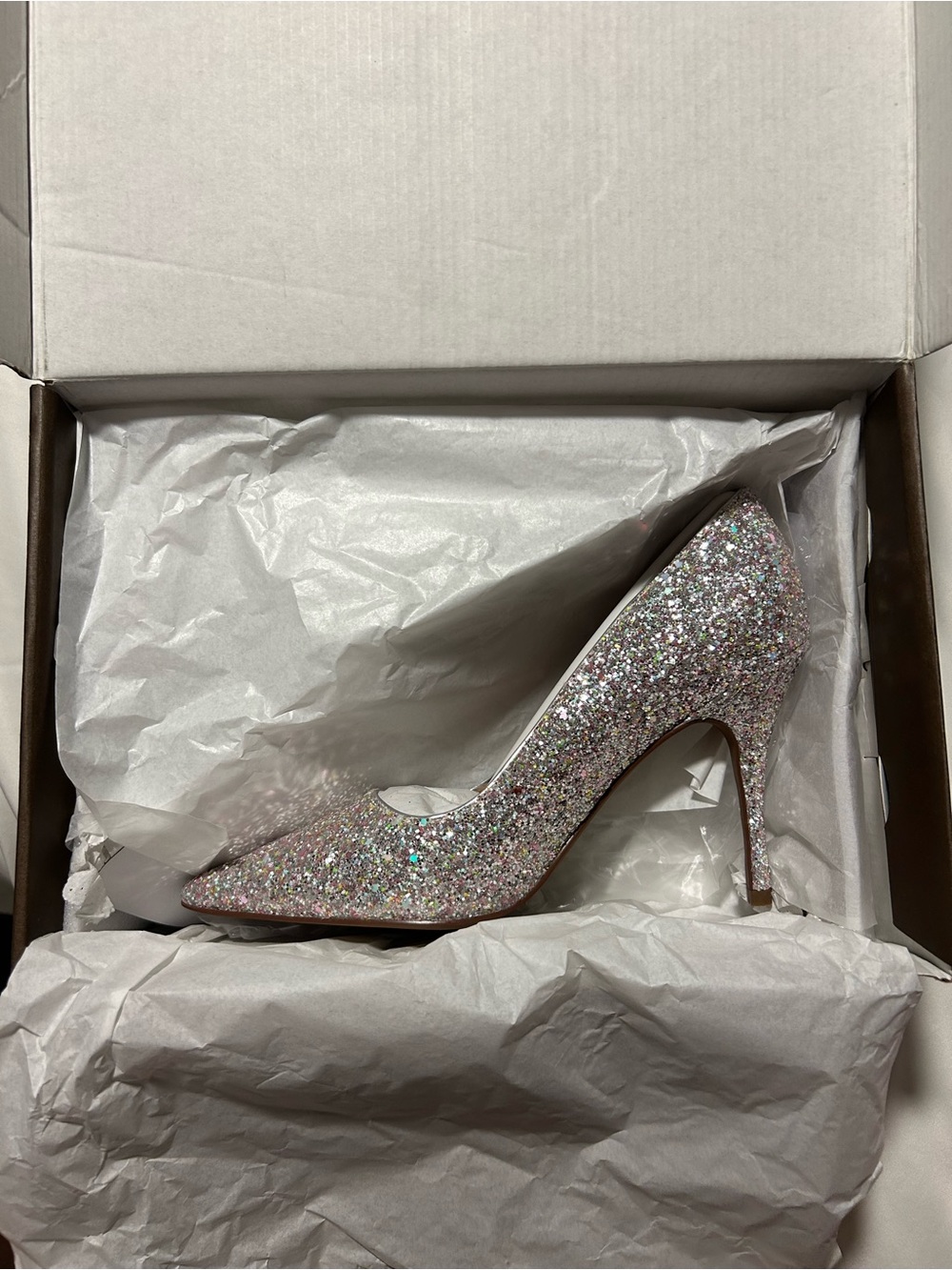 Paolo Pink Glitter Pointed-Toe Stiletto Pumps